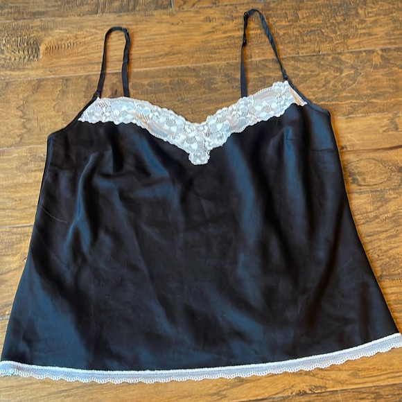 Victoria Secret Black Satin Lace Camisole Tank - Picture 2 of 4